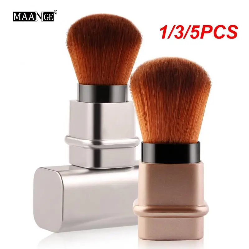 Brocha de maquillaje retráctil de alta calidad, 1/3/5 piezas, diseño ergonómico, práctica herramienta de maquillaje para base, desmaquillante