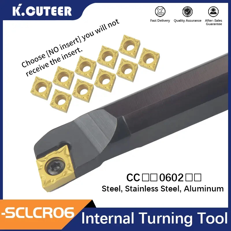 S06K-SCLCR06 S08K-SCLCR06 S12M-SCLCR06 S16Q-SCLCR06ภายในเครื่องมือผู้ถือ CCMT แทรกคาร์ไบด์เครื่องกลึงโลหะเครื่องกลึงโลหะเครื่องมือชุด