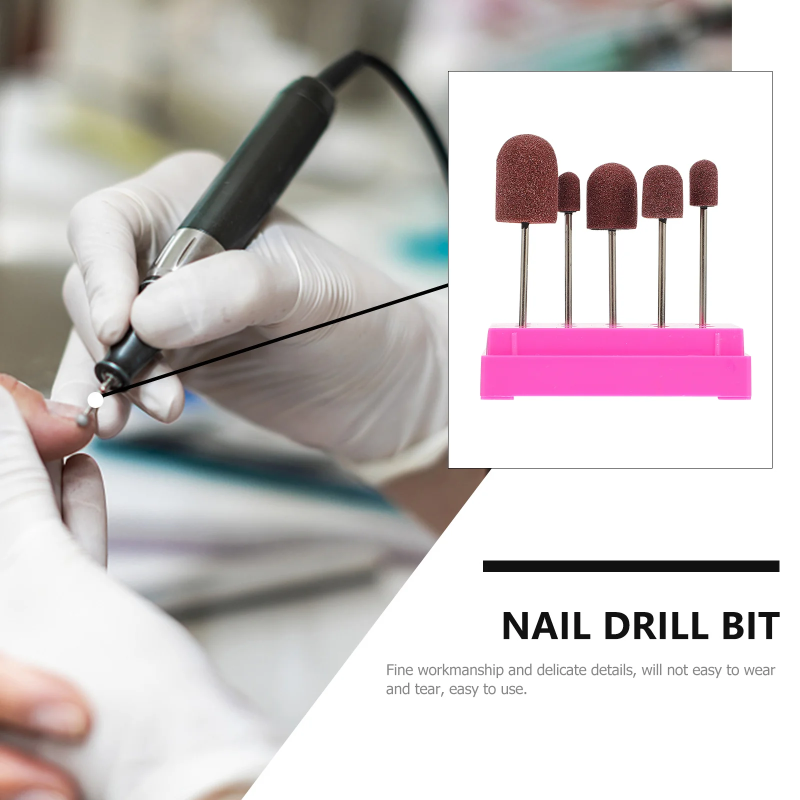1Set Nagel Salon Schleif Ring Kappe Set Hohe Qualität Maniküre Polieren Köpfe Lagerung Box Nail art Werkzeug Polieren Köpfe display