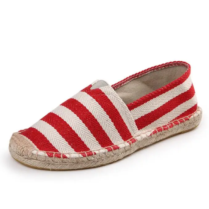 Unisex Breathable Linen Cloth Canvas Shoes Men's Summer Slip-On Casual Loafers Women's Walking Shoes