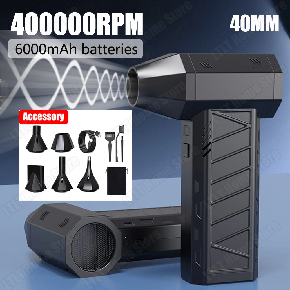 

Rechargeable Blower Turbo Fan 400000 RPM 55m/s Brushless Motor Air Blower Turbo Jet Fan Portable Dust Blower Electric Dryer