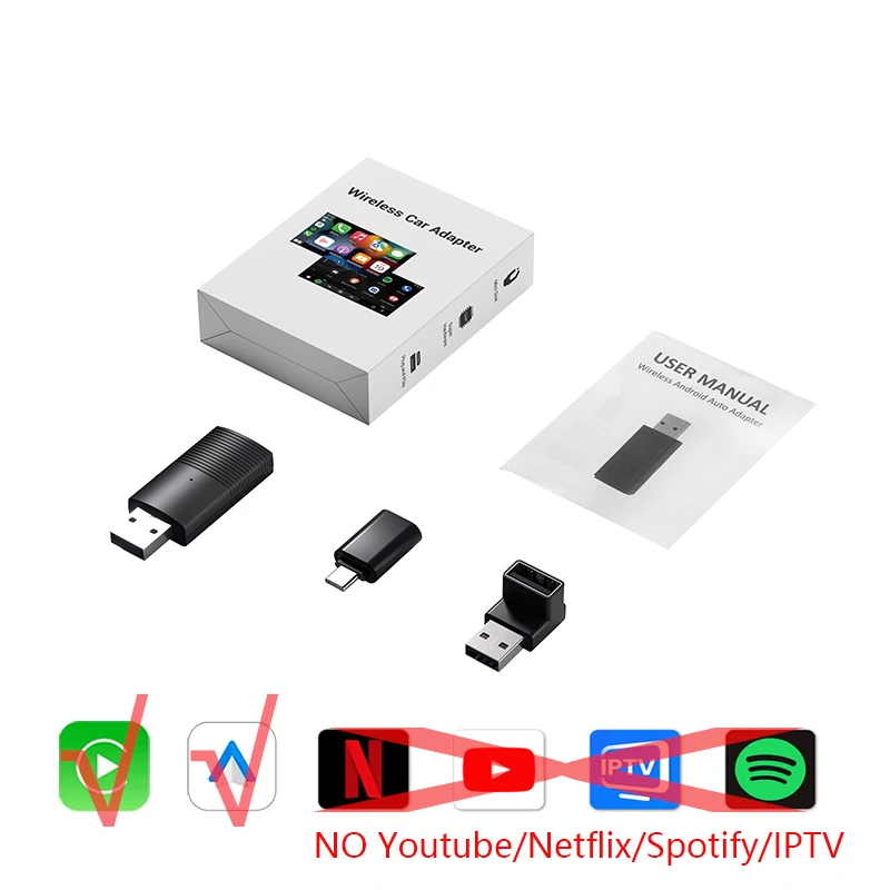 OTTOCAST Draadloze CarPlay Android Auto Adapter Ingebouwde Youtube/Netflix/Tiktok/IPTV Ai Box voor auto's met bedrade Carplay GEEN vertraging