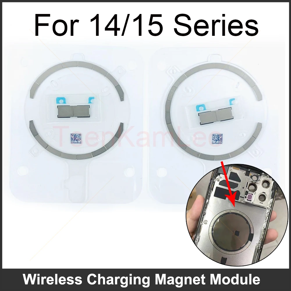 1Pcs for Magsafe Wireless Original Charging Magnet Module For iPhone 14 14Plus 15Pro Max Backshell Cover Glass Replacement Parts