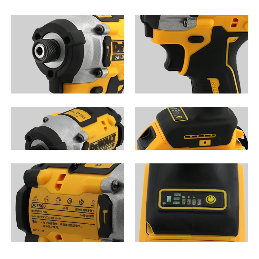 DEWALT DCF860 282N.m Ultra-high torque brushless power impact driver 20v lithium battery 3800rpm high-speed running power tools