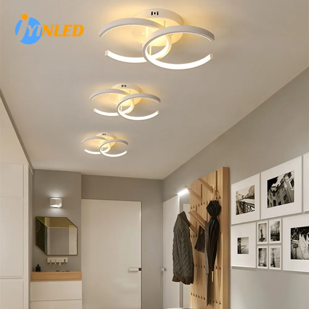 

Nordic Acrylic Ceiling Fixture Led Light Minimalist Indoor Surface Mounted Black White Drop Corridor for Home Decor Ceiling Lamp