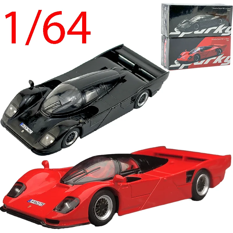 

Sparky Diecast масштаб 1/64 модель автомобиля из сплава Porsche 962 Le Mans, коллекционные игровые транспортные средства, игрушки для мальчиков