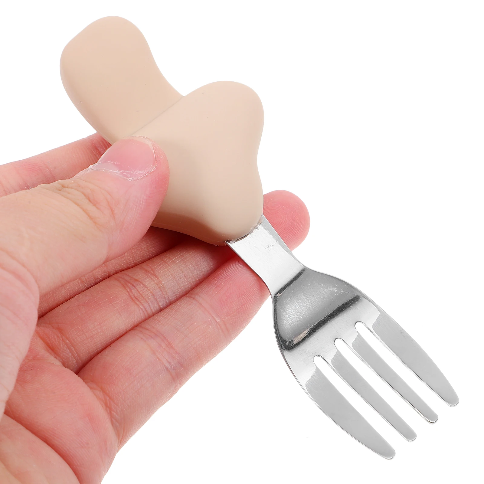 

Baby Eating Spoon Infant Stainless Steel Short Handle Training Fork Kid Utensils Toddler Feeding Scoop Baby Tool