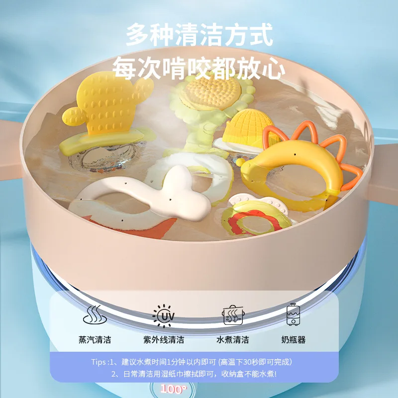 Newborn baby soft teething gel gift box, 0-3-year-old baby early education grasping rattle educational toy gift set