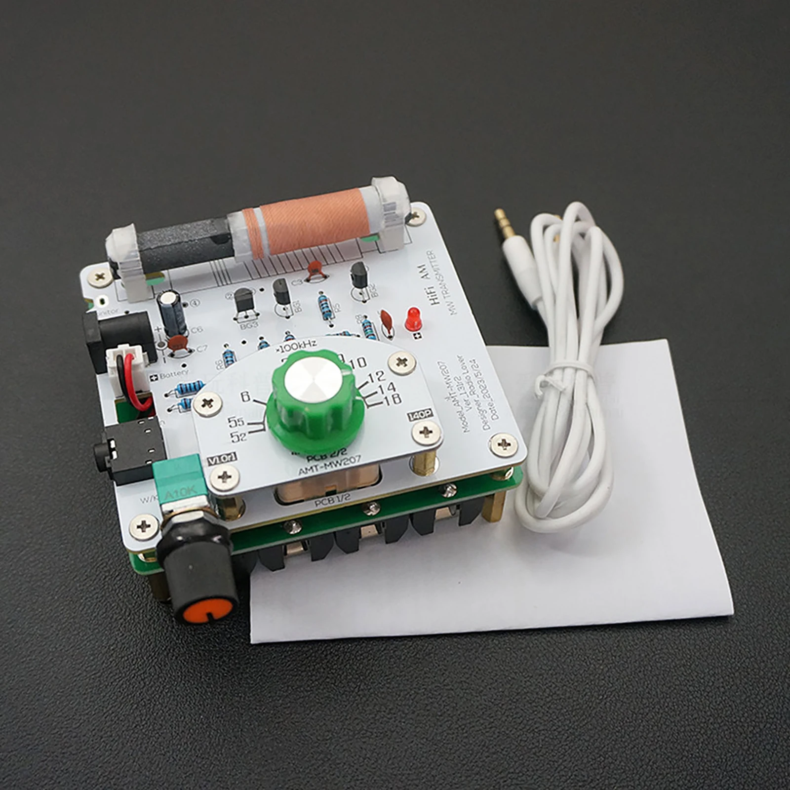 Onda Média am Rádio Transmissor com 35 Milímetros Cabo de Sinal Headphone Faça Você Mesmo Circuit Board Montado 525 a 1605khz Amt-mw207