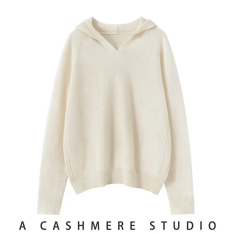 Choice High Quality 100% Cashmere Sweater Women Winter Soft Warm Solid Hoodie Pullover Cashmere Knitwear New Fashion Tops