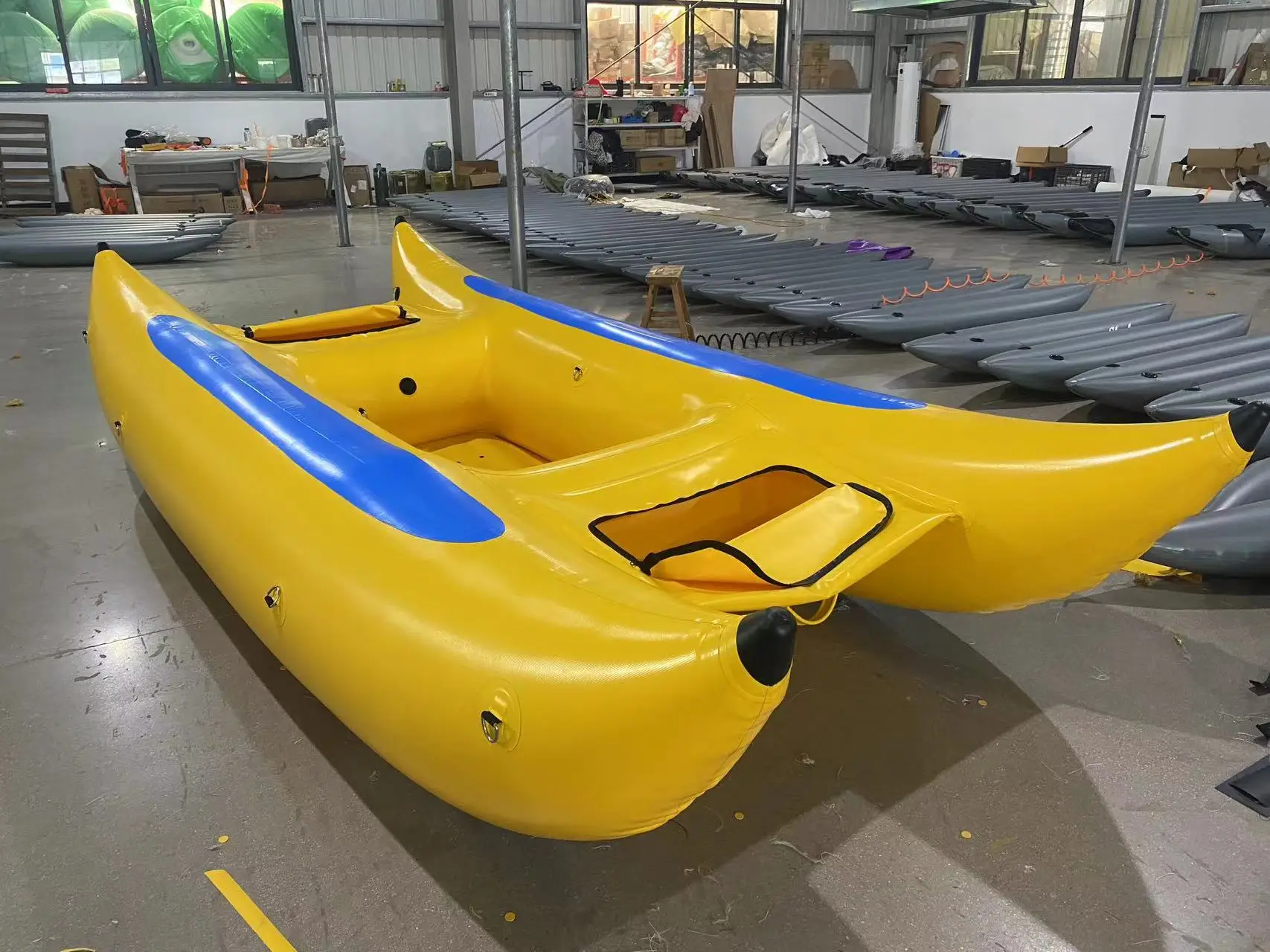 PVC Hypalon Inflatable Flat Boat Pontoon Catamaran Inflatable Power Catamaran