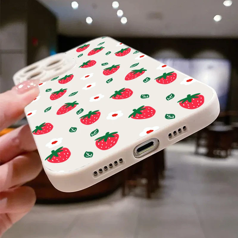 Cute Cherry Pattern Phone Case For Samsung S24 Ultra Cases Galaxy S23 FE S22 Plus S21 A15 A35 A55 A14 A34 A54 A13 A33 A53 Cover