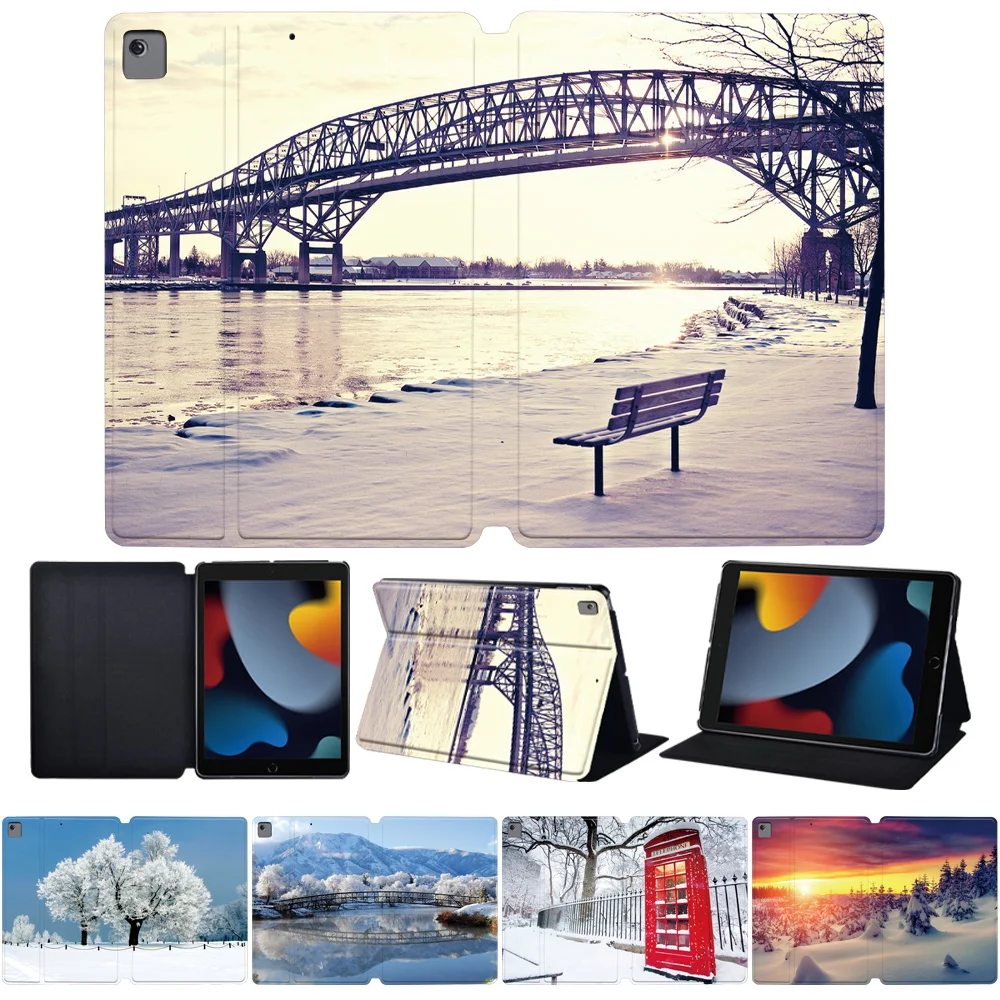 New Tablet Case for IPad 9th 10.2/8th/7th Gen/5th 6th/IPad 2th 3th 4th Leather Case for IPad Mini 6 1 2 3 4 5 Cover View Print