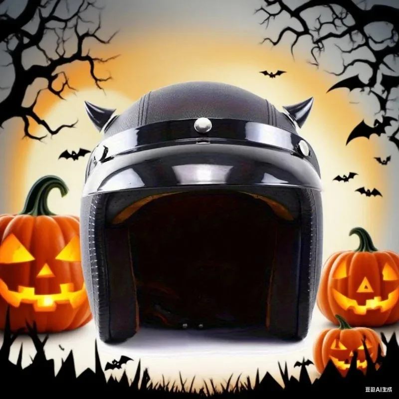 Halloween Devil Horn Helmet Decoration Suction Cup Accessories for Motorcycle and Bike Male and Female Rider Festive Party Use
