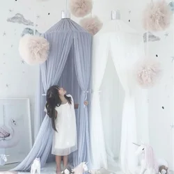 60CM Baby Girls Room Decoration Princess Chiffon Canopy Bed Curtain Net Ball Summer Nordic Style Curtain Mosquito Net Ball
