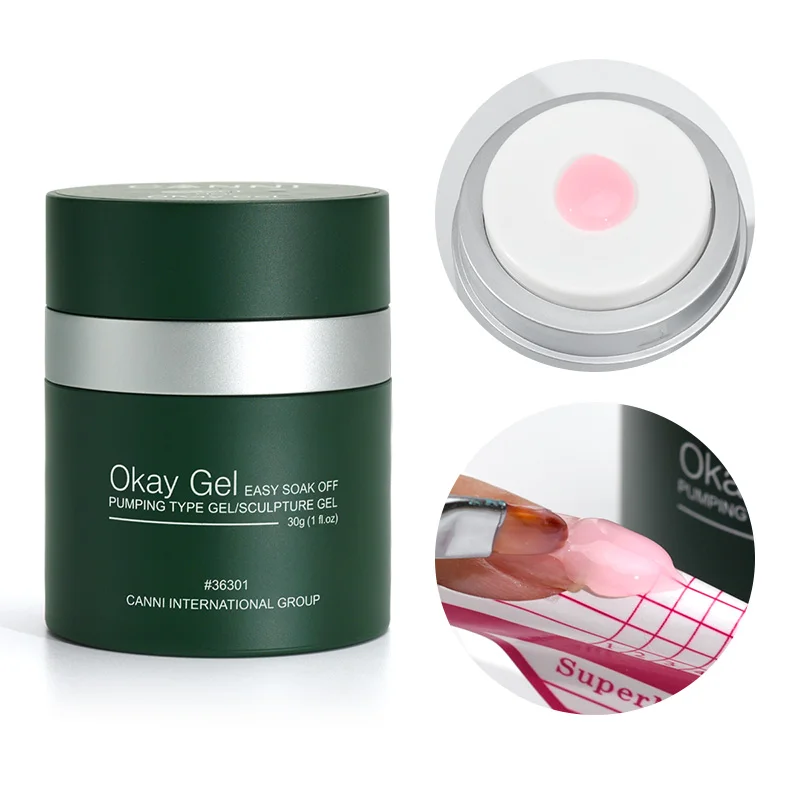 

30g CANNI Air Pump Extension Gel Korean Quality Camouflage Color Gel Self Leveling Pink Nude Semi Permanent Nail Gel Varnish