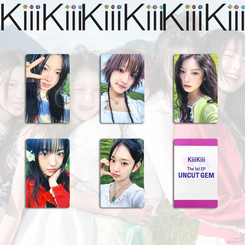 KPOP KIIIKIII New Album UNCUT GEM Photocard High Quality Double
