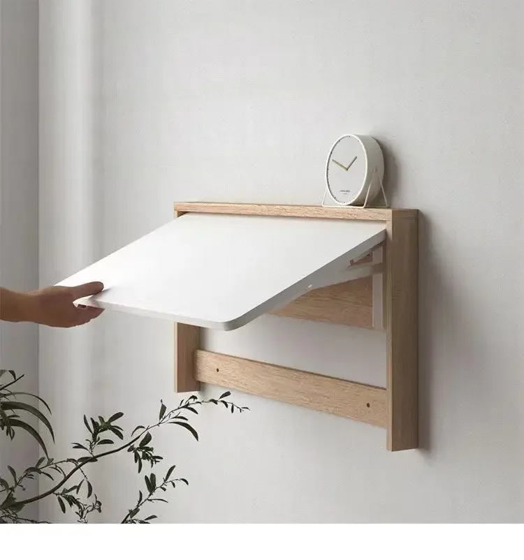 

Invisible Wall Hanging Folding Table Solid Wood Computer Desk Small Wall Hanging Desk Multi-functional Dining Table Hot New