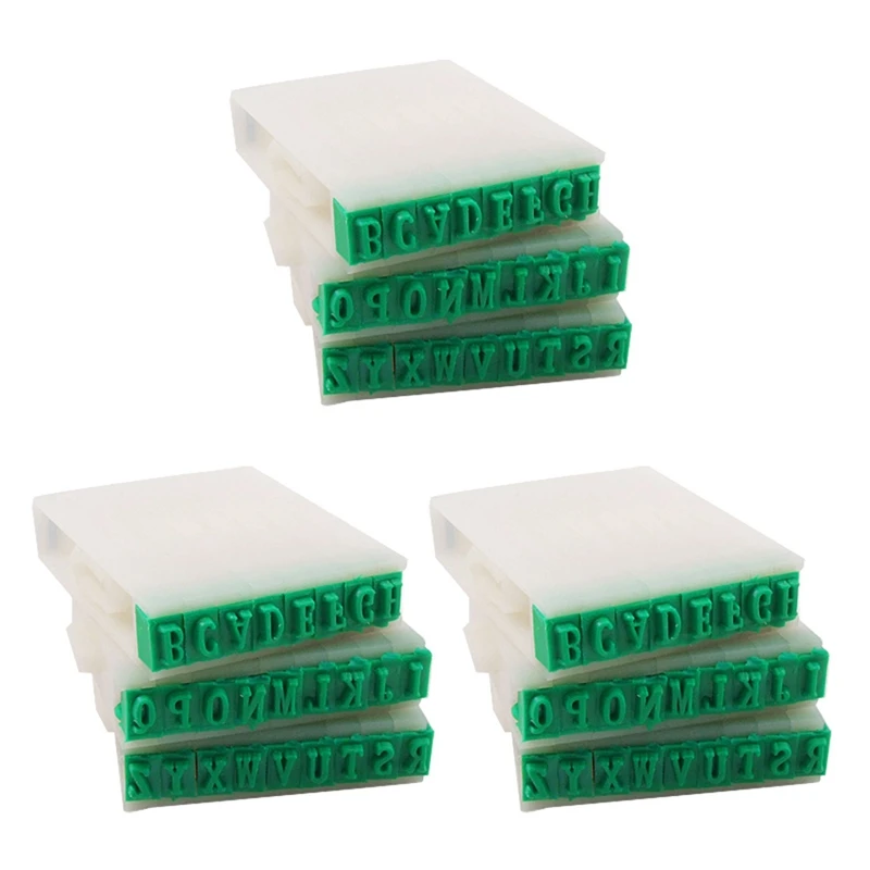 3 Set Detachable 26-Letters English Alphabet Plastic Stamp Set