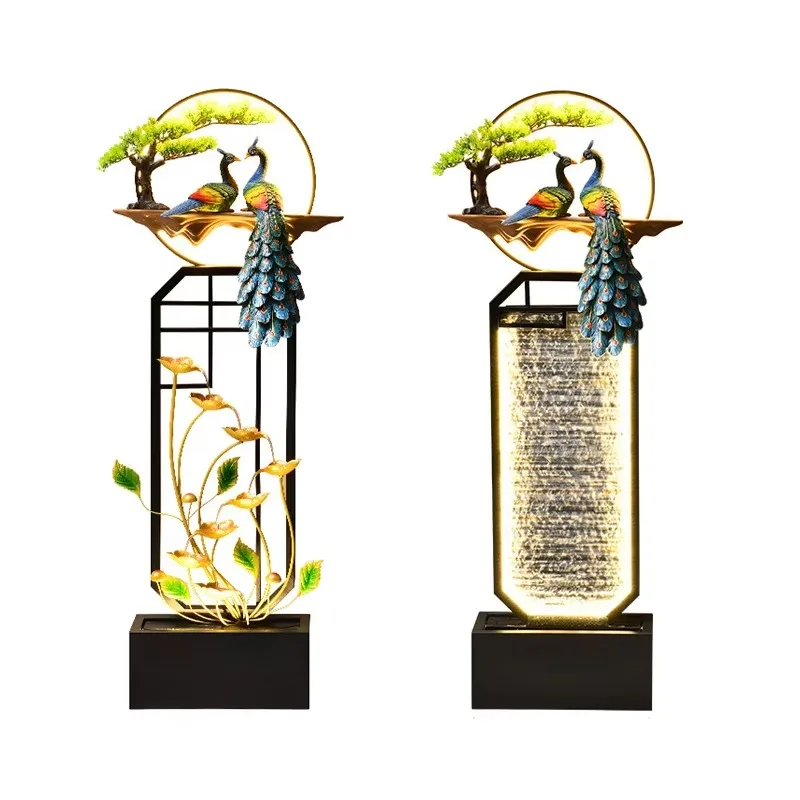 Large-scale Circulating Water Living Room Porch Decoration Lucky Landing Luxury Ornaments Peacock