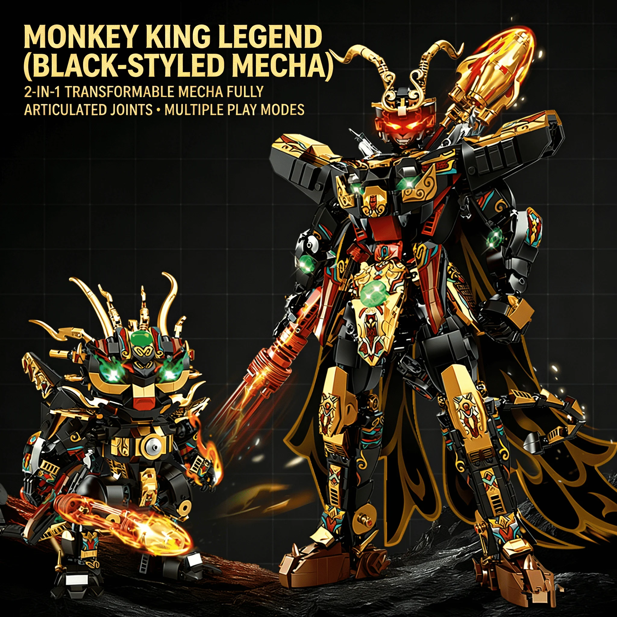 Creatieve vervorming Robotbouwstenen Mechanische Monkey King Architectonische stenen STEM Educatief speelgoed voor kinderen