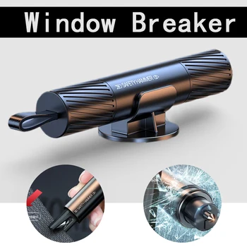 자동차 안전 망치 비상 유리 차단기 안전 벨트 커터 고경도 텅스텐 강철 2 in 1 구조 도구 자동차 액세서리