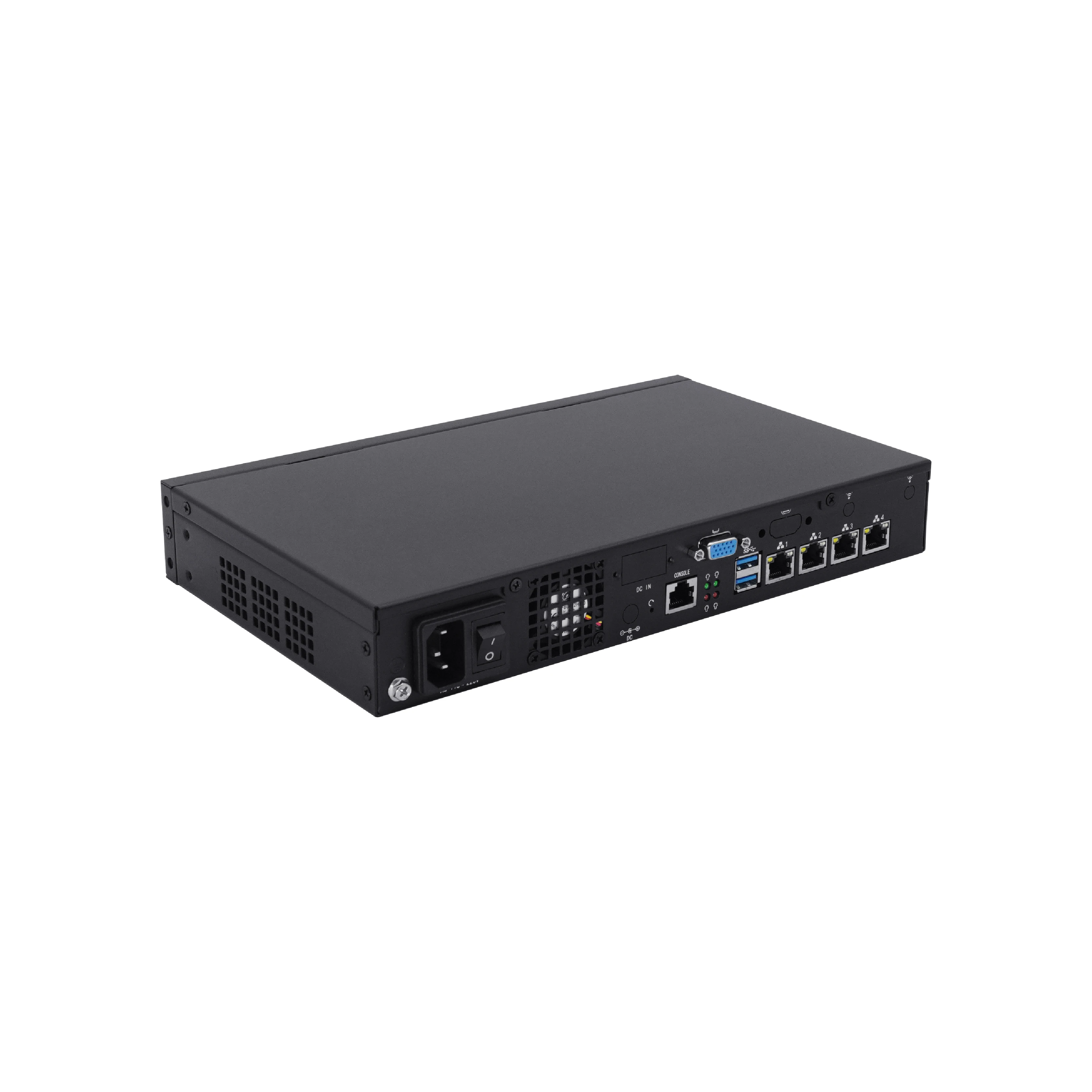 Built-in PSU 4 Lans Firewall MINI PC J6412 with 5G 4G Dual SIM OS Win 10 Ikuai J6412 Firewall Router Vpn MINI PC