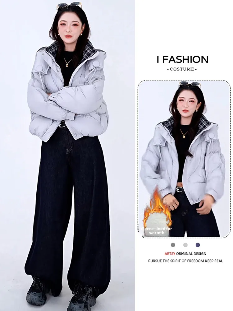 

Faionable Thiened Fce Women's Cotton Jaet Casual Sle Winter New Arrival High-End down Cotton Coat Outerwear