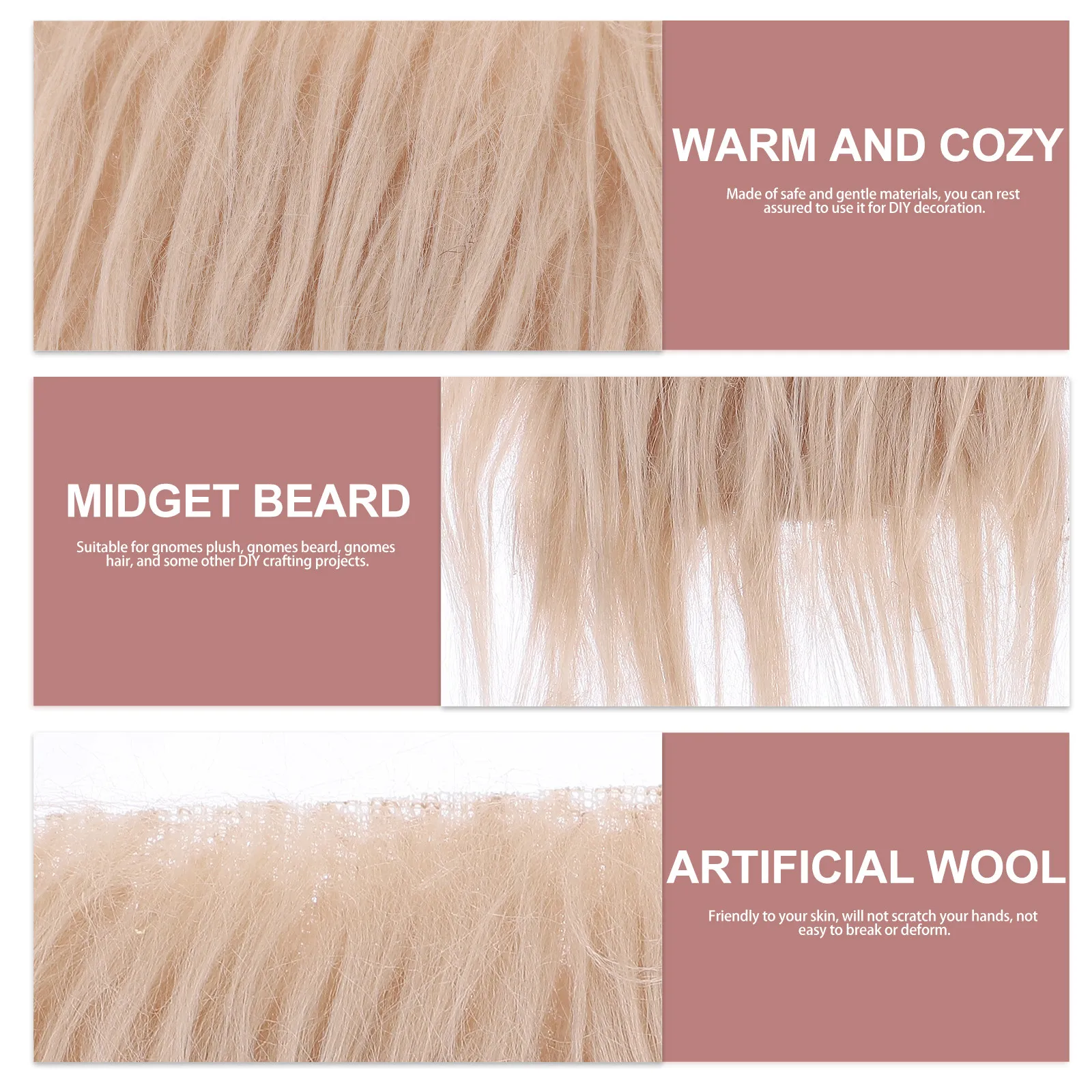 12Sets Gnome Beard Pre-Cut Faux Dwarf Beard DIY Craft Accessories Simulation Decoration Handmade Costume Material New