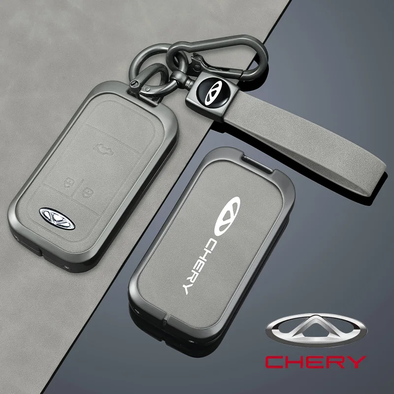 Zinc Alloy Leather Car Remote Key Cover Case Holder Shell For Chery Tiggo 4 7 Arrizo 5 3 Tiggo 8 Protector Keychain Accessories