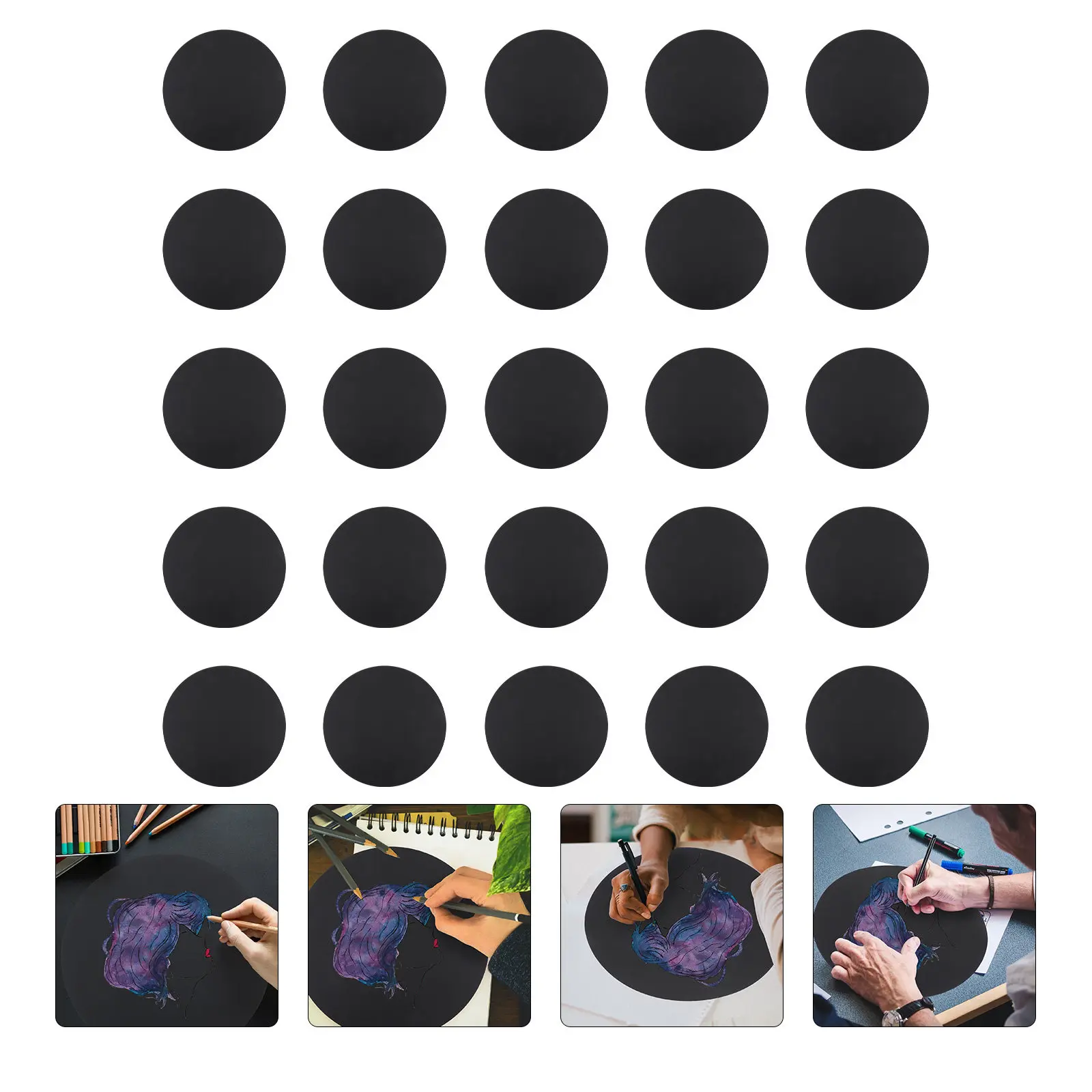 

50Pcs Circle Painting Cardboard Thickened Drawing Hardboard for Artists Graffiti Sketch Paper Mandala Art DIY Hand Drawing
