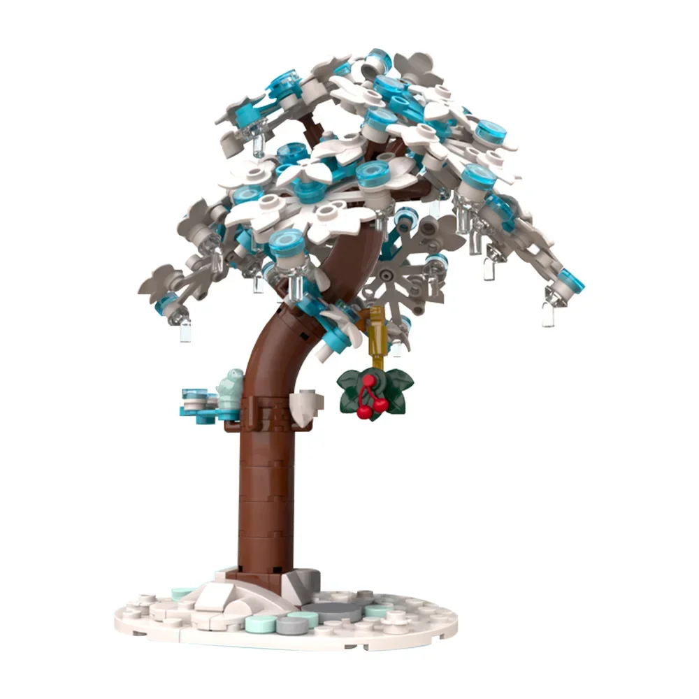 Gobricks MOC Winter Village Adventskalender Kerst Straatklok Bouwstenen Model Bevroren Boom Bakstenen Speelgoed Kinderen Gift