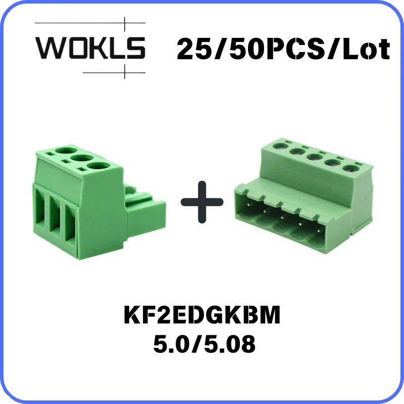 25/50PCS/LOT pluggable terminal block 5.08MM Female 2EDGKR  IC2,5/ST-508 SLS 5.08/180B