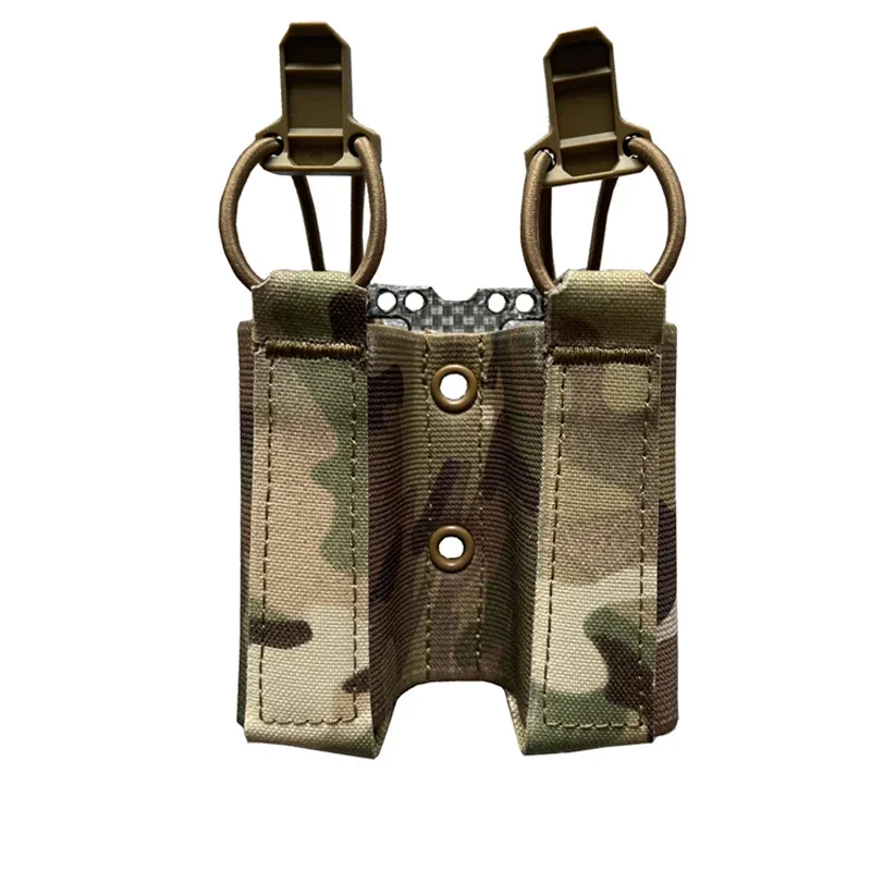

Tactical 9mm Mag Pouch Carrier Double MOLLE Magazine Pouch Hunting Airsoft Elastic Plate Carrier Holder Bag