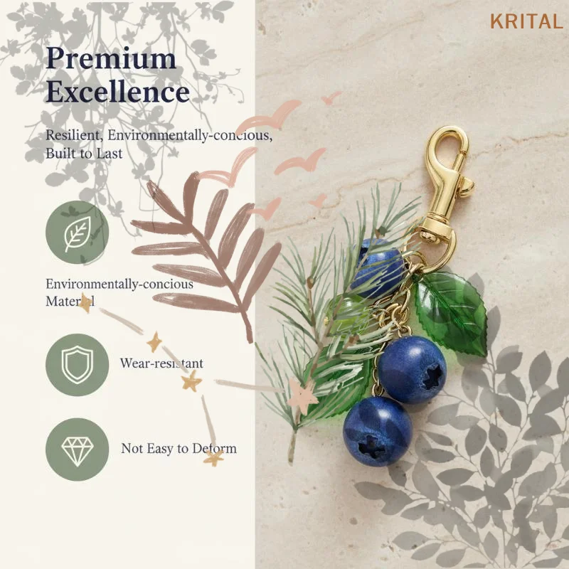 Women'S Young Bags - Mini Cute Resin Simulated Blueberry Keychain