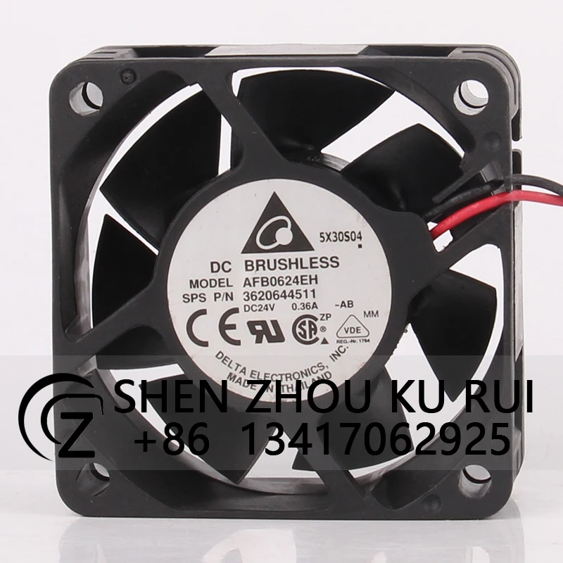 

AFB0624EH Case Cooling Fan for Delta DC24V 0.36A 60mmx60mmx25mm 6CM 6025 2-wire Double Ball Frequency Conversion Service