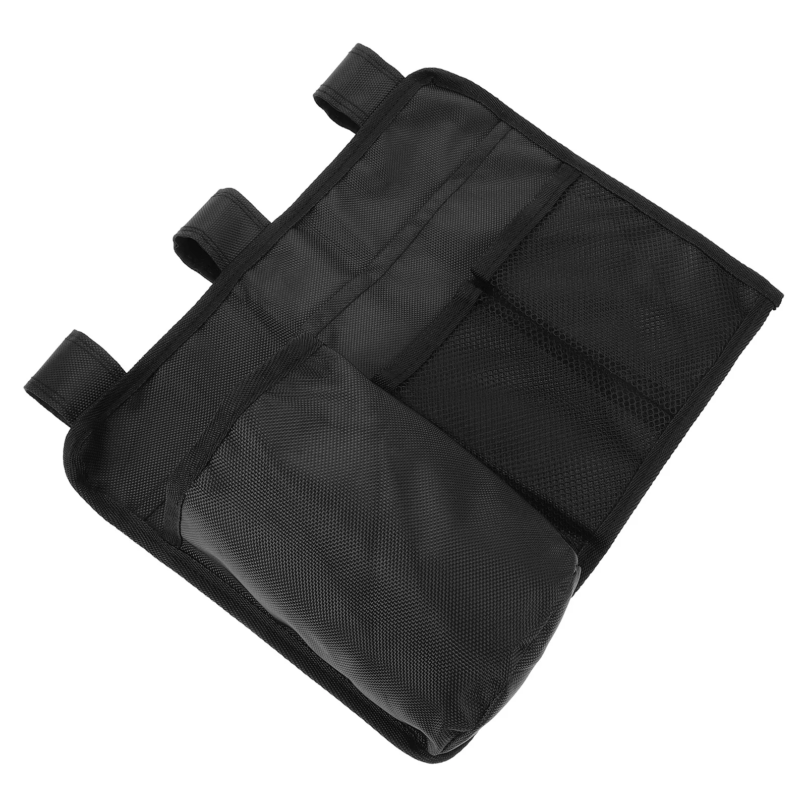 

Portable Storage Bag Beach Chair Bed Cup Holder Black Nylon Pockets Foldable Chairs Bedside Camping Storage Bag