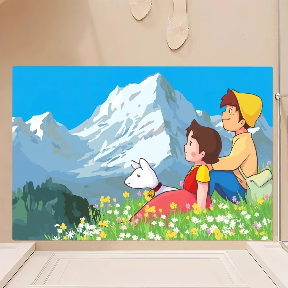 Cartoon Heidi Lovely Girl Floor Mat Bedroom Kitchen Door Bath House Super Absorbent Foot Non-slip