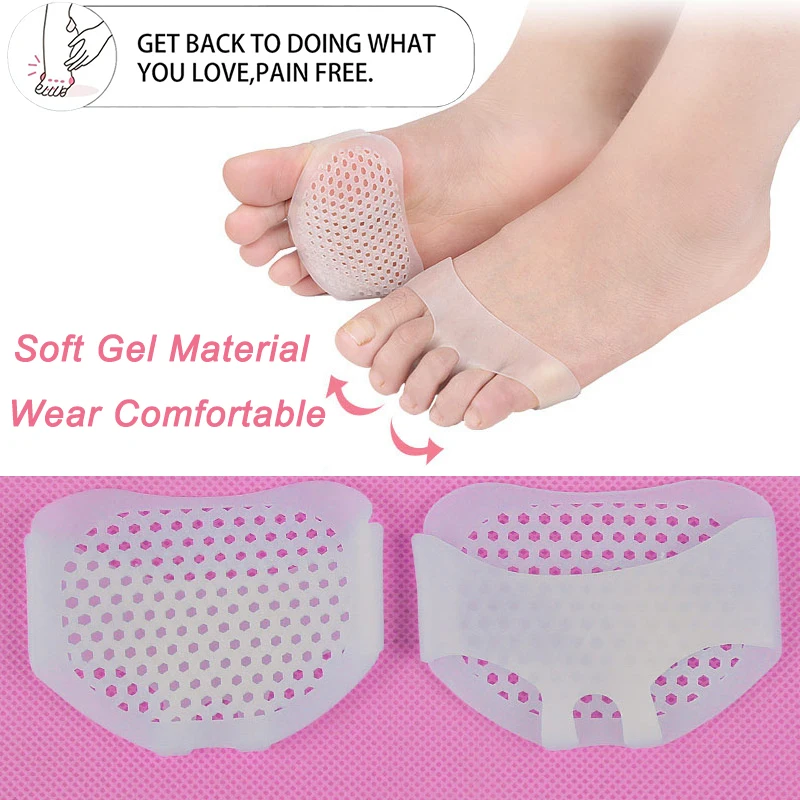 Pexmen 2/4Pcs Ball of Foot Cushions Soft Gel Metatarsal Pads Silicone Mortons Neuroma Callus Pain Relief Foot Care Tool