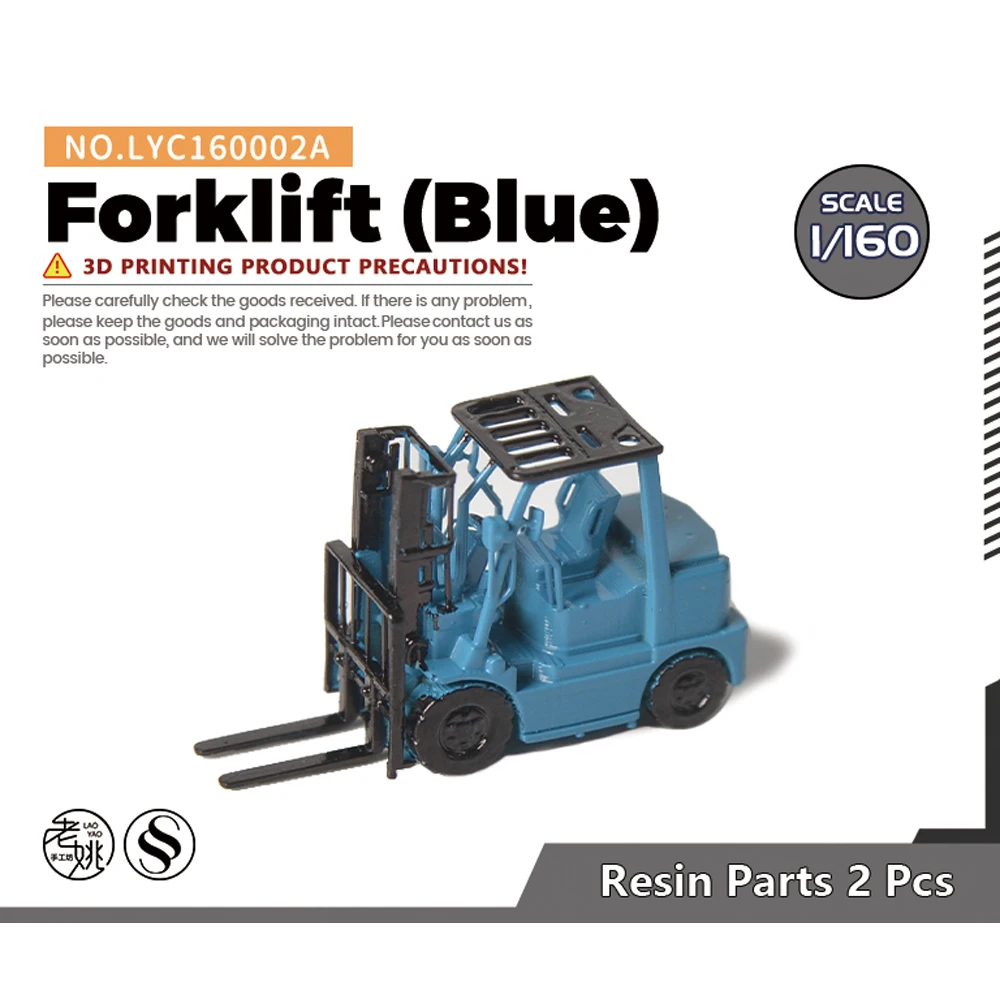 

Yao's Studio LYC002 1/160 Forklift 2pcs For N Scale Model Railroads Display BLUE RED ORANGE GREEN