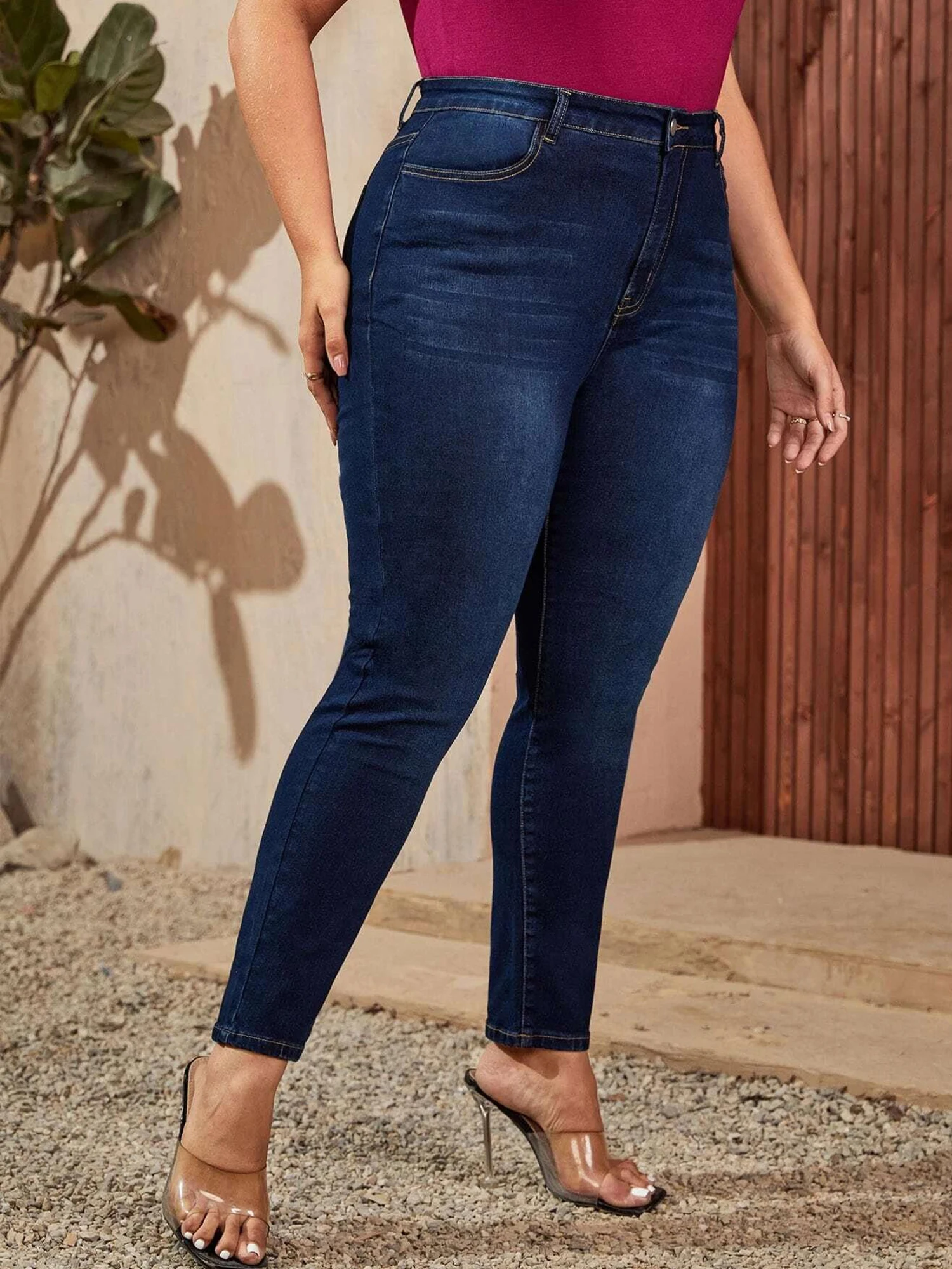 Plus Size Skinny Jeans for Women Full Length High Waist Women Jeans Stretchy Pencil Curve Women Jeans 200kgs Mom Jeans for Women