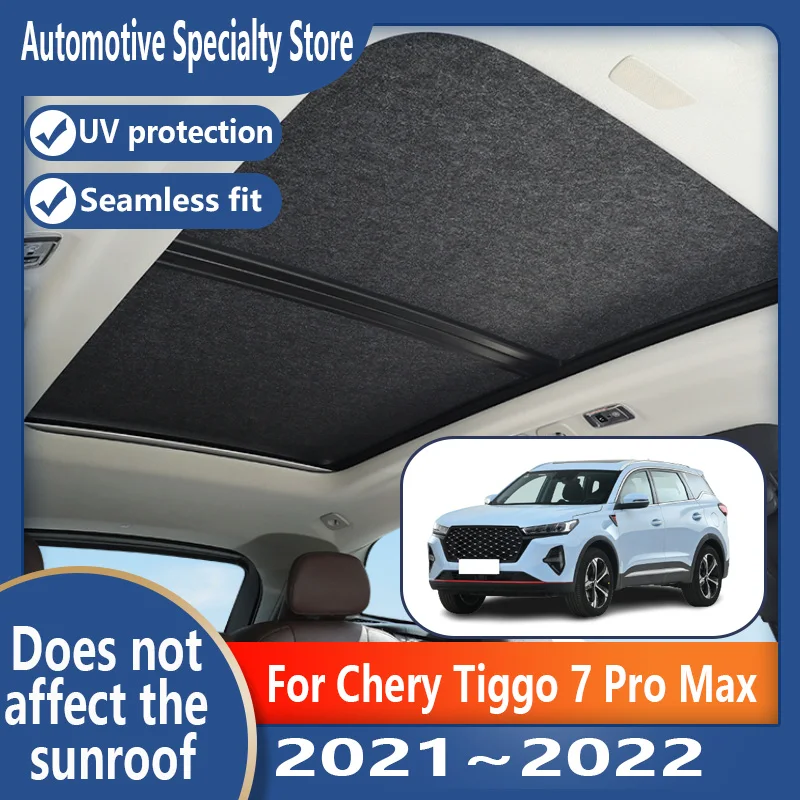 

For Chery Tiggo 7 Pro Max 2021 2022 Sunroof Insulation Roof Visor Electrostatic Adsorption Suede Fabric Sun Protection Anti-U