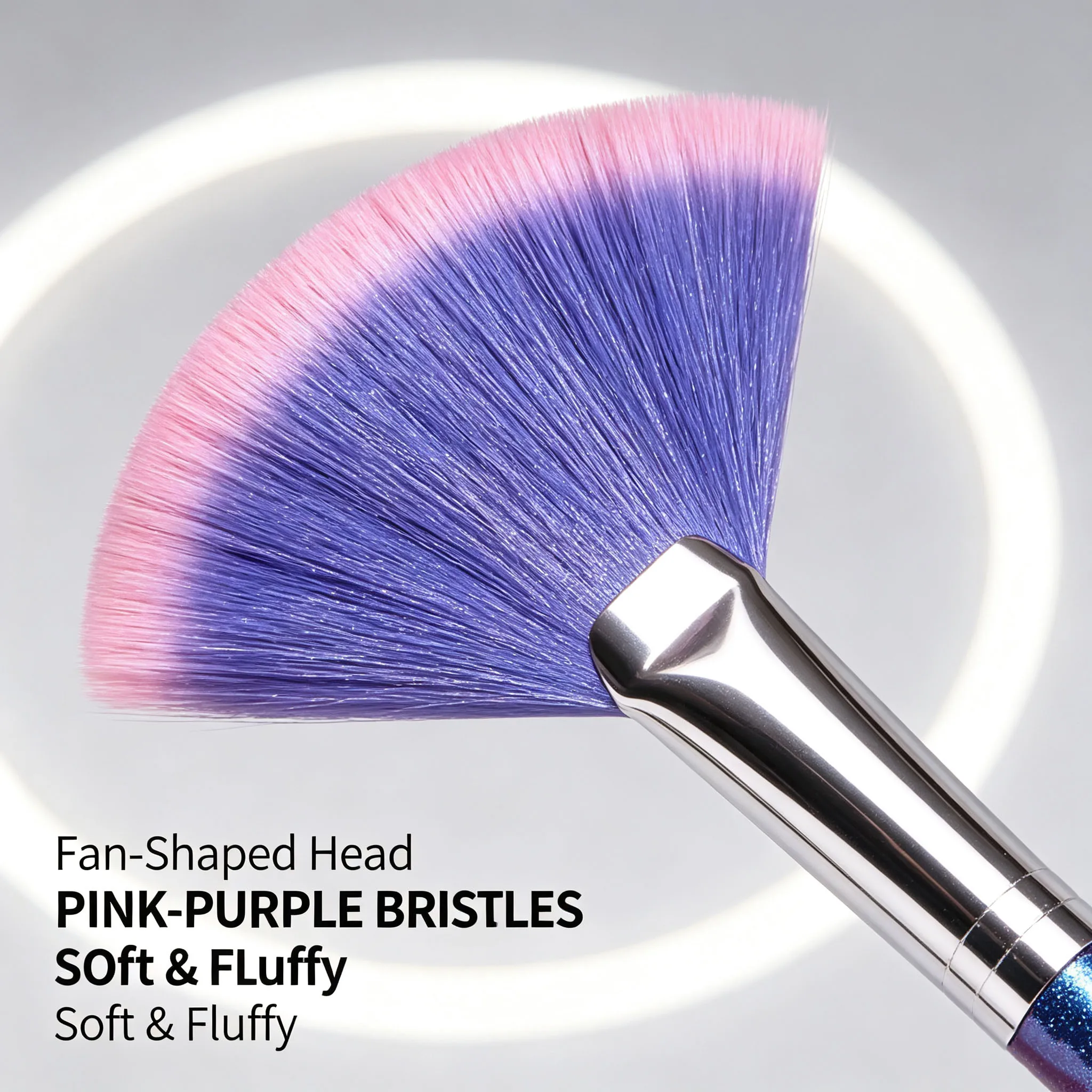1pcs New Practical Facial Brushes Fan Makeup Brushes Soft Portable Mask Brushes Cosmetic Tools for Ladies Girls Nail Charm Beaut