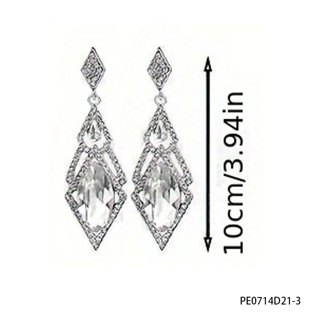 ต่างหูคริสตัลใสสไตล์อาร์ตเดโคยุค 1920 สำหรับชุดแฟลปเปอร์และเครื่องประดับสไตล์แกสบี้วินเทจ