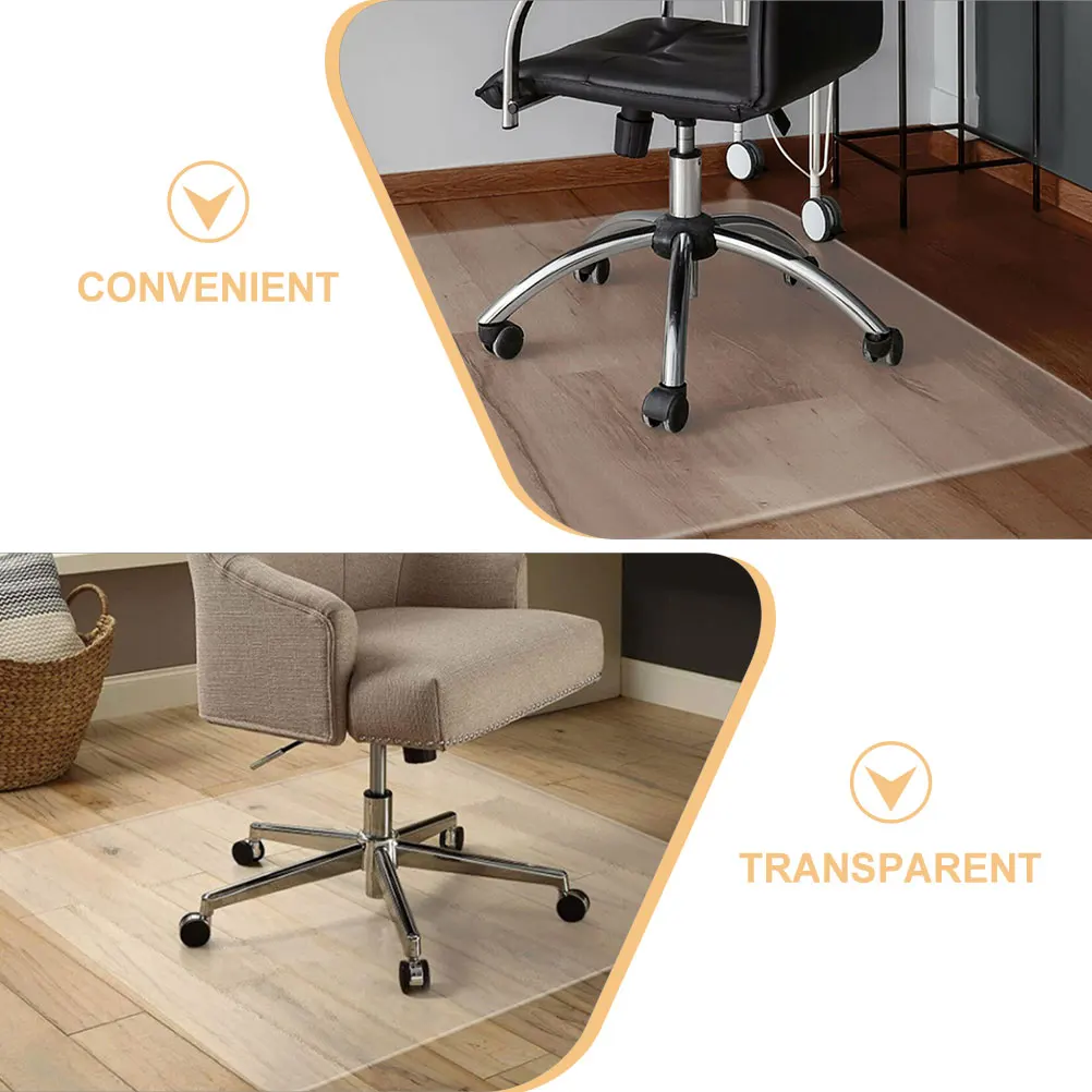 

Clear PVC Chair Mat 1.5mm Thick 50x80 Transparent AntiSlip Floor Protector for Office Carpet Hardwood Furniture Fridge Safe Wear