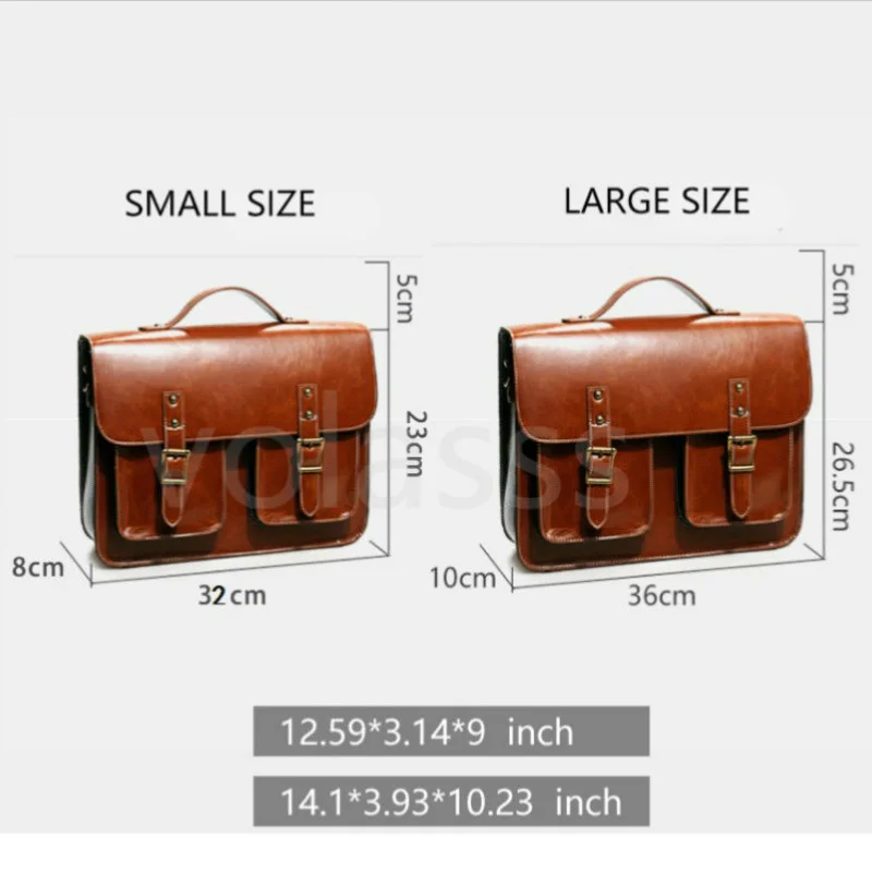 Volasss-Bolsa de ombro em couro genuíno feminina, estilo britânico, bolsa de Cambridge, pasta multifuncional, bolsa para notebook, nova, 24