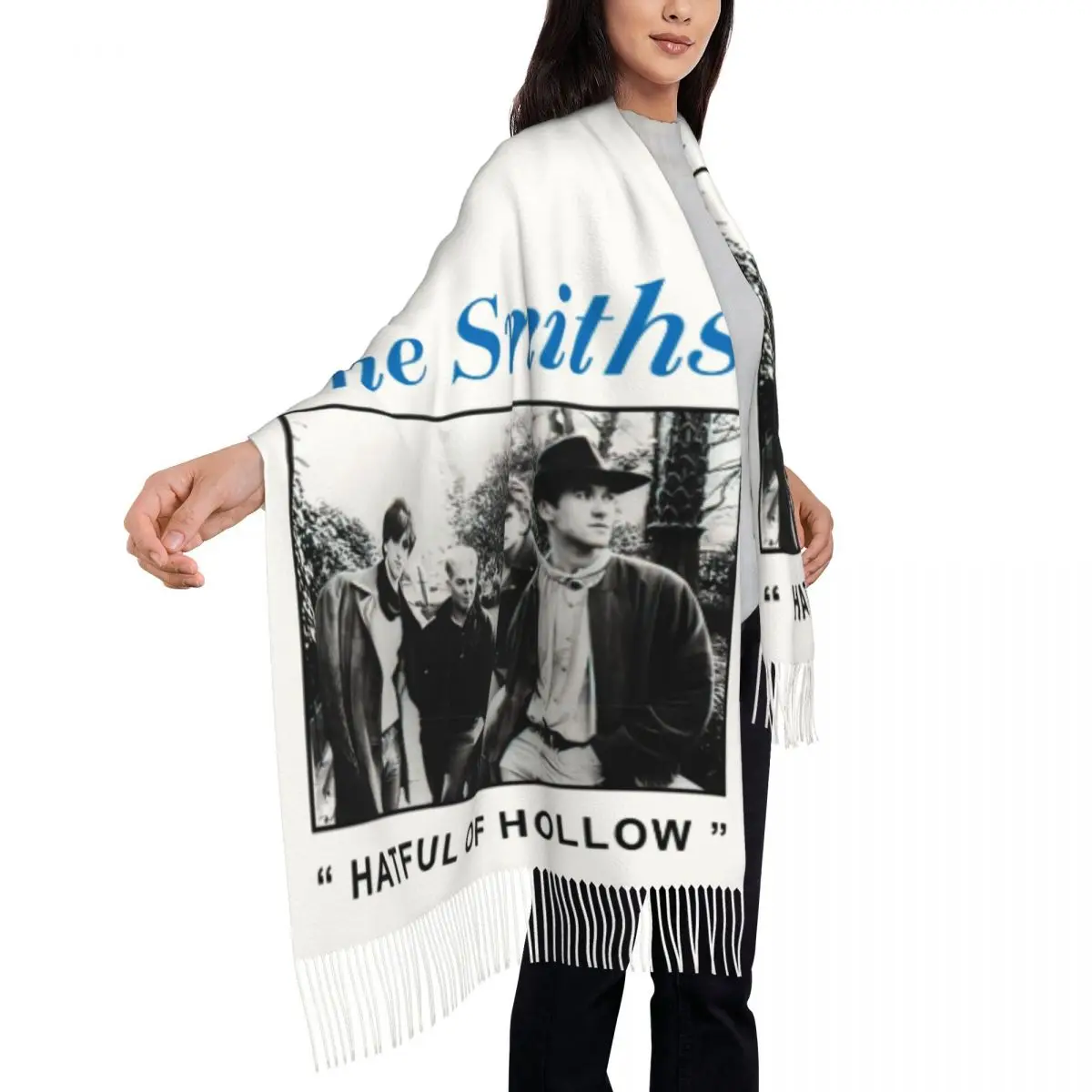 Custom Smiths HATFUL OF HOLLOW พู่ผ้าพันคอผู้หญิงฤดูหนาวฤดูใบไม้ร่วง Warm Shawl Wrap Lady ทางเลือกอังกฤษ Rock Band ผ้าพันคอ