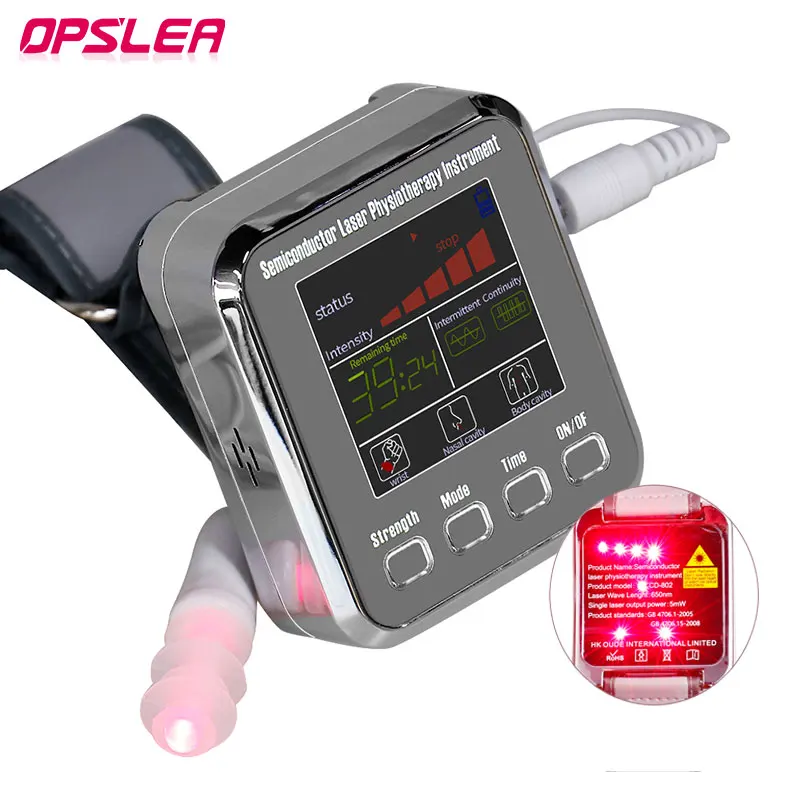 

Semiconductor 650nm Laser Physiotherapy Hypertension Wrist Watch Diode LLLT for Diabetes Cholesterol Sinusitis Treatment Therapy