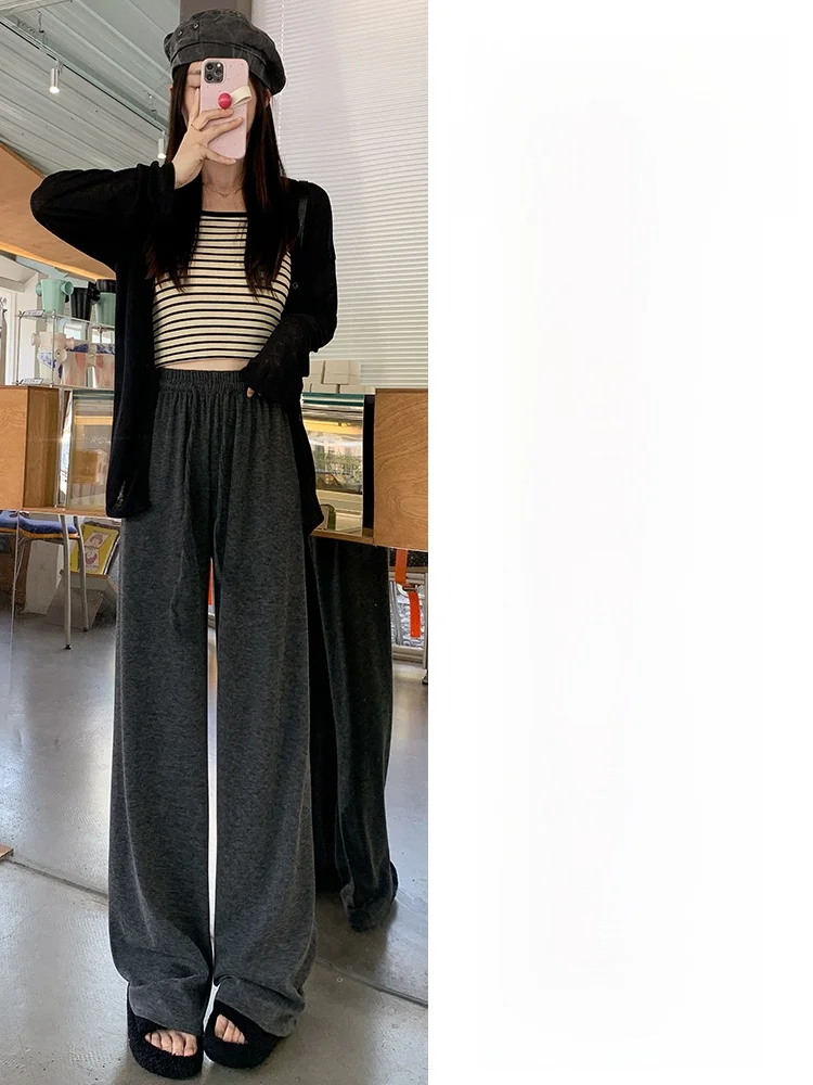 Ay cintura alta Fce forrado calças largas femininas casuais soltas BF Sle primavera outono inverno nova chegada mistura de algodão Comfo...