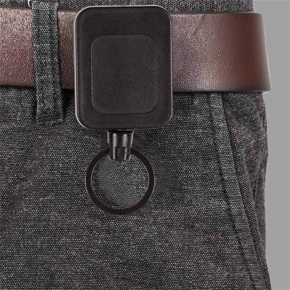 Durable Anti-theft Retractable Keychain Extendable Belt Clip Easy-to-pull Buckle Elastic Telescopic ID Badge Holder ID Cards